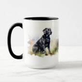 Waterverf Black Labrador Retriever Mok (Links)