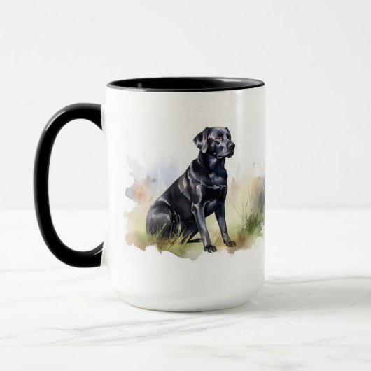 Waterverf Black Labrador Retriever Mok (Links)