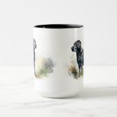 Waterverf Black Labrador Retriever Mok (Midden)