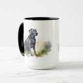 Waterverf Black Labrador Retriever Mok (Voorkant links)