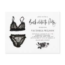 Waterverf Black Lace Lingerie Bachelorette Party