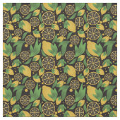 Waterverf Black Lemon Fruit Pattern Stof (Close Up)