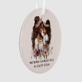 Waterverf Black Mam en dochter (1) Ornament (voorkant)