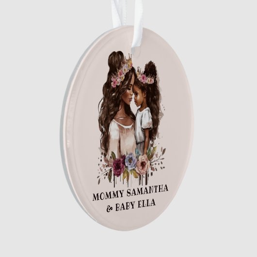 Waterverf Black Mam en dochter (1) Ornament (voorkant)