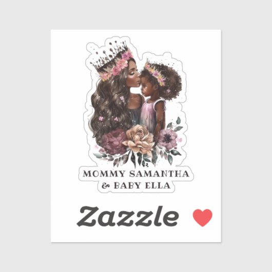 Waterverf Black Mam en dochter (3) Sticker (Vel)