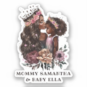 Waterverf Black Mam en dochter (3) Sticker