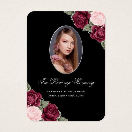 Waterverf Black Memorial Funeral Prayer Kaart (Voorkant)