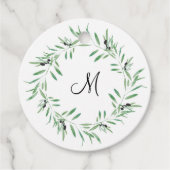 Waterverf Black Olive Wreate Bedankjes Labels (Voorkant)