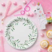 Waterverf Black Olive Wreate Papieren Bordje (Feest)