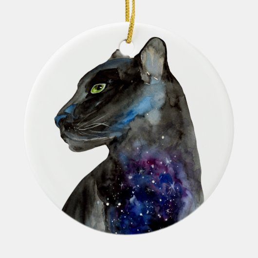 Waterverf Black Panther - Animal Keramisch Ornament (Voorkant)