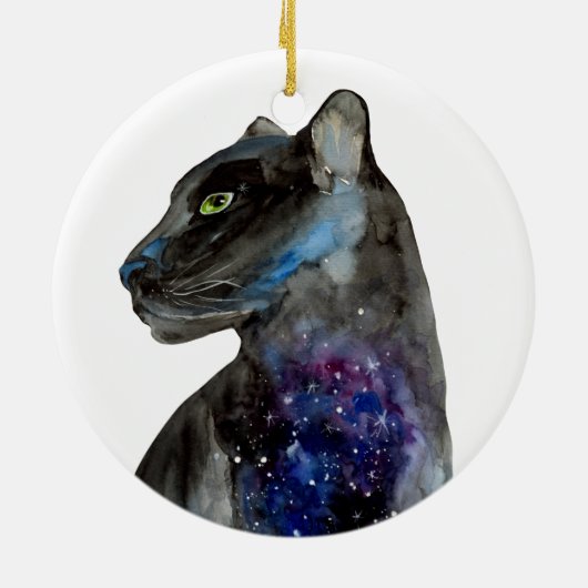 Waterverf Black Panther - Animal Keramisch Ornament (Achterkant)
