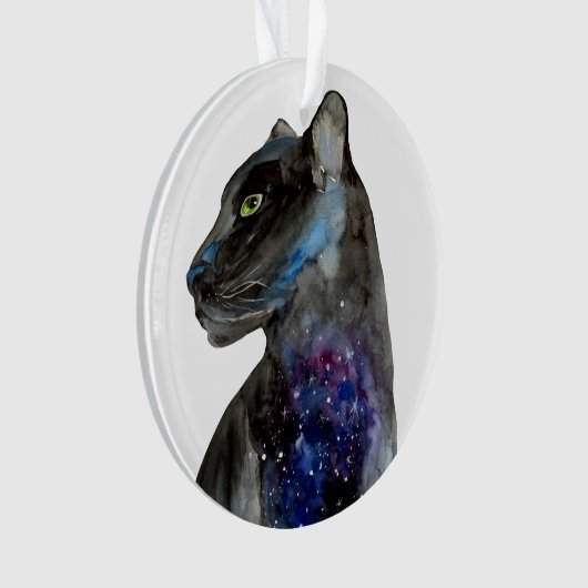 Waterverf Black Panther - Animal Ornament (voorkant)