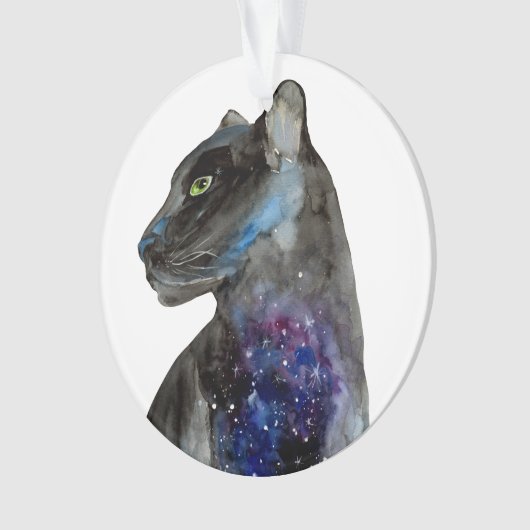 Waterverf Black Panther - Animal Ornament (voorkant)