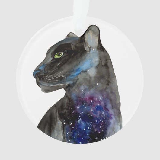 Waterverf Black Panther - Animal Ornament (voorkant)