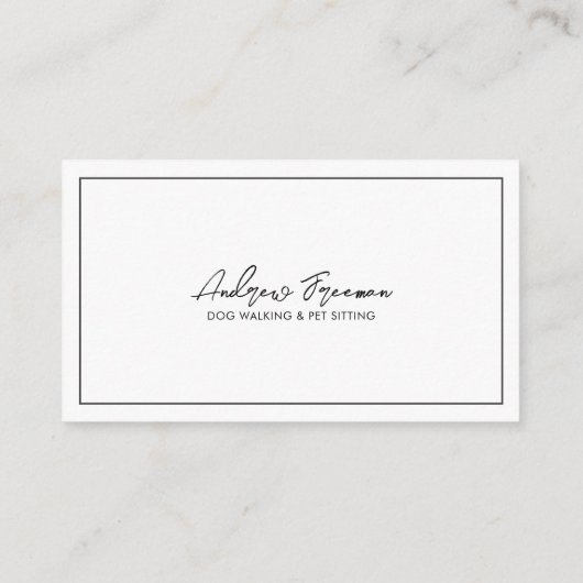 Waterverf Black Pug Dog Walking Visitekaartje (Achterkant)