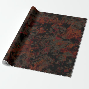 Waterverf Black Red Grey Paint Splash Abstracte Cadeaupapier