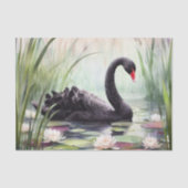 Waterverf Black Swan Decoupage Craft Tissuepapier (Voorkant)