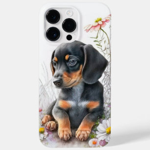 WATERVERF BLACK & TAN DACHSHUND PUPPY DOG Case-Mate iPhone 14 PRO MAX HOESJE