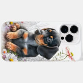 WATERVERF BLACK & TAN DACHSHUND PUPPY DOG Case-Mate iPhone CASE (Achterkant (horizontaal))