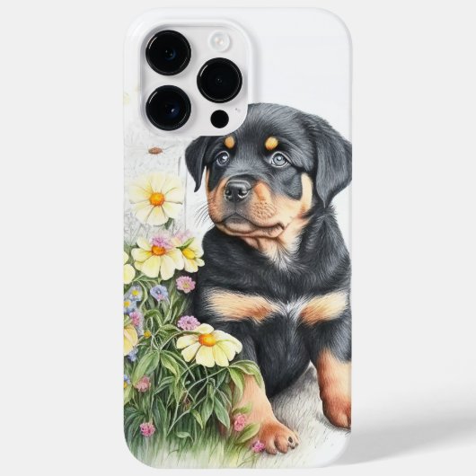 WATERVERF BLACK TAN ROTWEILLER PUPPY DOG Case-Mate iPhone CASE (Achterkant)