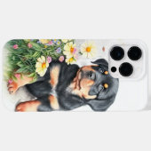 WATERVERF BLACK TAN ROTWEILLER PUPPY DOG Case-Mate iPhone CASE (Achterkant (horizontaal))