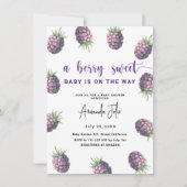 Waterverf Blackberry Baby shower Kaart (Voorkant)
