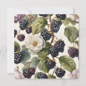 Waterverf Blackberry's & Regal Blooms Square Kaart (Achterkant)