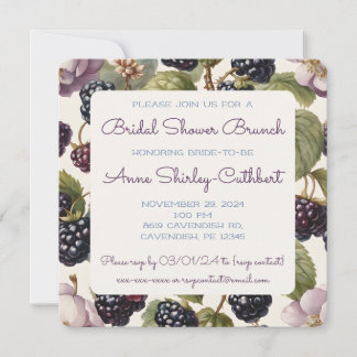 Waterverf Blackberry's & Regal Blooms Square Kaart