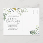 Waterverf blad 50ste huwelijksjubileum uitnodiging (Achterkant)