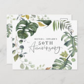 Waterverf blad 50ste trouwdag uitnodiging (Voorkant / Achterkant)