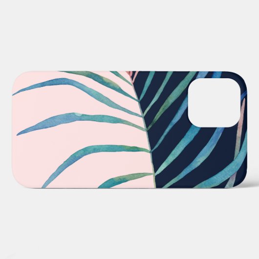 Waterverf blad, abstracte natuur print. Case-Mate iPhone case (Achterkant (horizontaal))