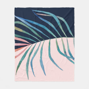 Waterverf blad, abstracte natuur print. fleece deken