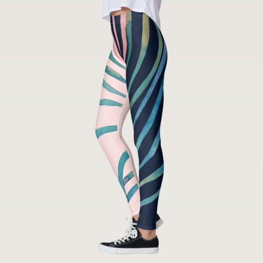 Waterverf blad, abstracte natuur print. leggings (Links)