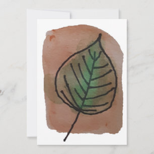 Waterverf blad blanco notecard bedankkaart