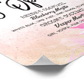 Waterverf Blad Bruiloft De Bar is Open Drankkaart Poster (Hoek)