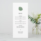 Waterverf blad bruiloft menu (Staand voorkant)