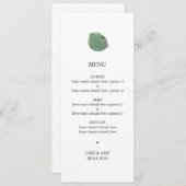 Waterverf blad bruiloft menu (Voorkant / Achterkant)