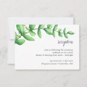 Waterverf Blad Bruilofts Ontvangstkaart Kaart (Voorkant)