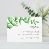 Waterverf Blad Bruilofts Ontvangstkaart Kaart (Staand voorkant)