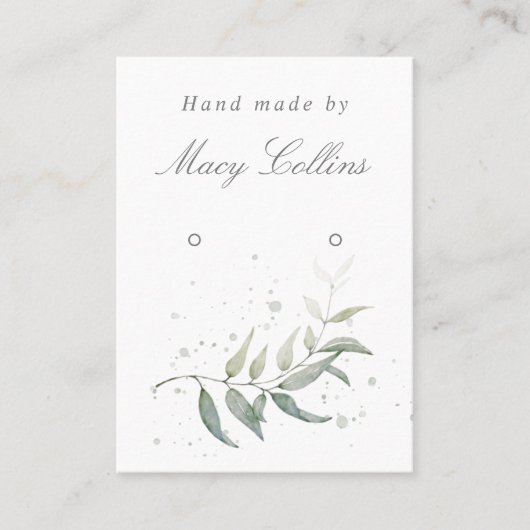 Waterverf blad dat sierjuwelen tentoonstelt visitekaartje (Voorkant)