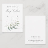 Waterverf blad dat sierjuwelen tentoonstelt visitekaartje (Voorkant / Achterkant)