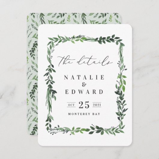 waterverf blad details kaart (Voorkant / Achterkant)