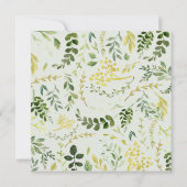 Waterverf blad en herten bos baby shower aankondiging (Achterkant)