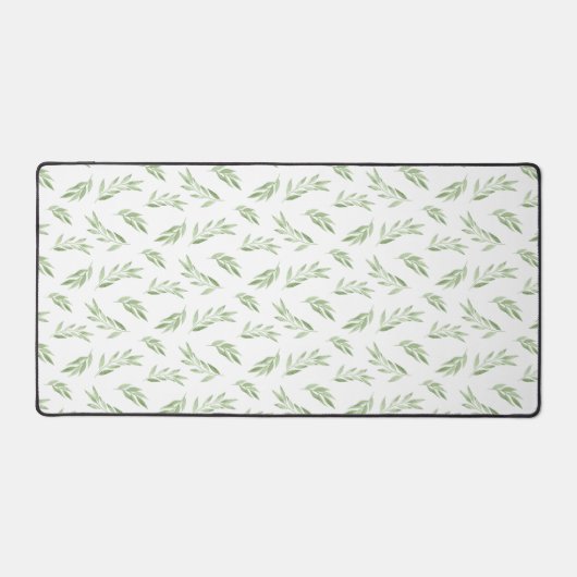 Waterverf blad groen patroon bureaumat (Voorkant)