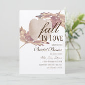 Waterverf Blad Herfst Pompoen Bruids Bruiloft Rust Kaart (Staand voorkant)