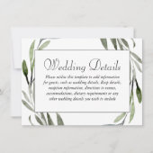 Waterverf Blad Krans Rand Trouw Details Kaart (Voorkant)