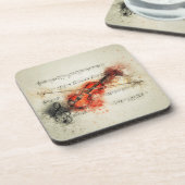 Waterverf — Blad Muziek en Violin Bier Onderzetter (Linkerzijde)