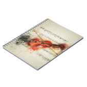 Waterverf — Blad Muziek en Violin Notitieboek (Linkerzijde)