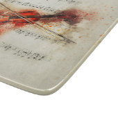 Waterverf — Blad Muziek en Violin Snijplank (Hoek)