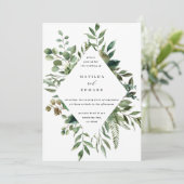 Waterverf blad of botanical bruiloft nodig aankondiging (Staand voorkant)